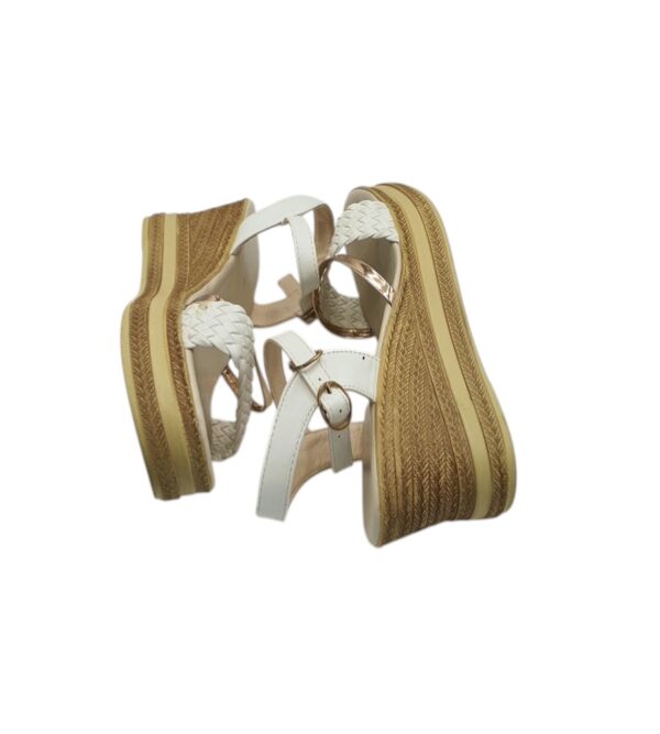 Sandale dama Fashion 39, imitatie de piele, alb - imagine 4
