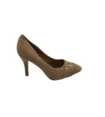 Pantofi dama Top 38, material textil, maro