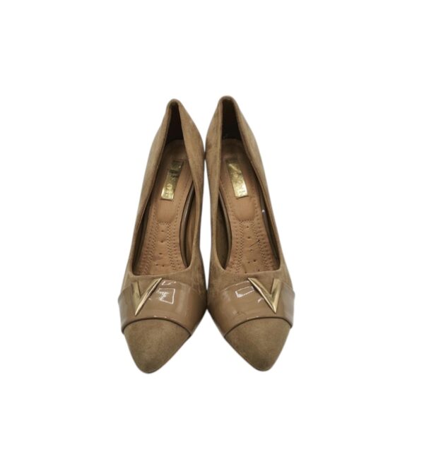 Pantofi dama Top 38, material textil, maro - imagine 3