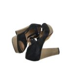 Sandale dama Clarks 39, material textil, negru - imagine 4