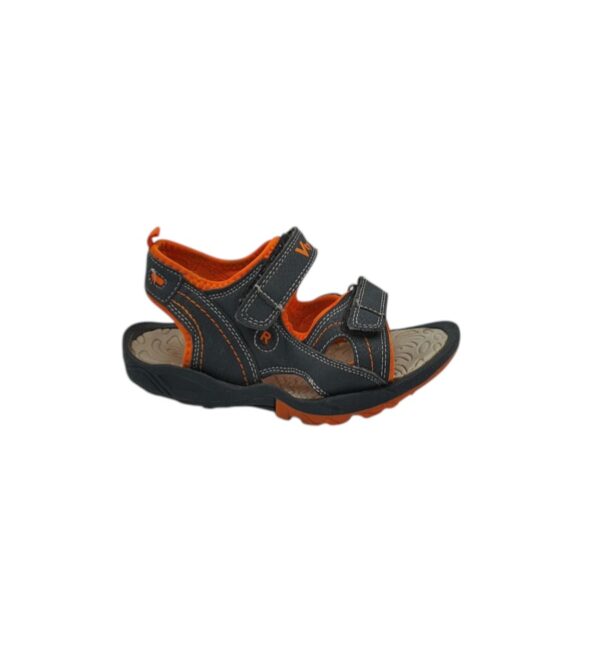 Sandale copii Vty 31, imitatie de piele, negru portocaliu - imagine 1