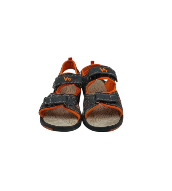 Sandale copii Vty 31, imitatie de piele, negru portocaliu - imagine 3