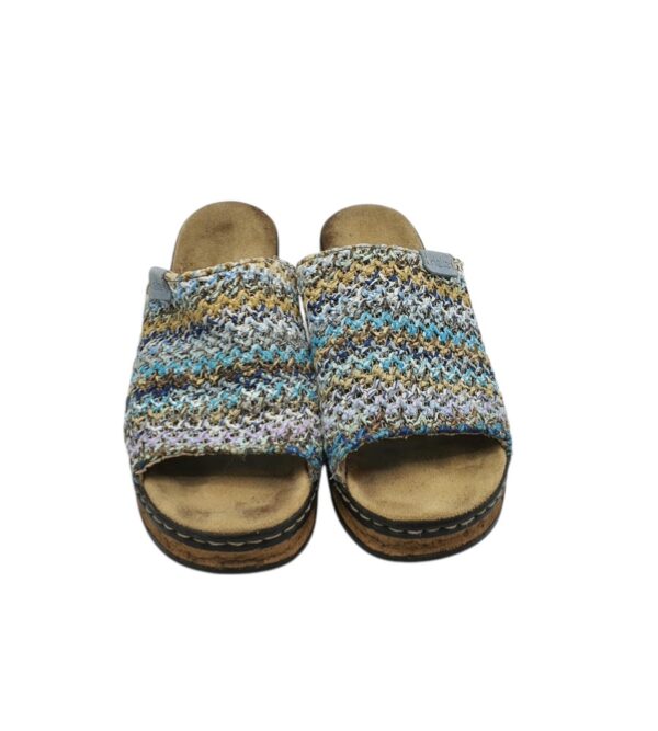 Saboti dama Rieker 40, imitatie de piele,  albastra - imagine 3