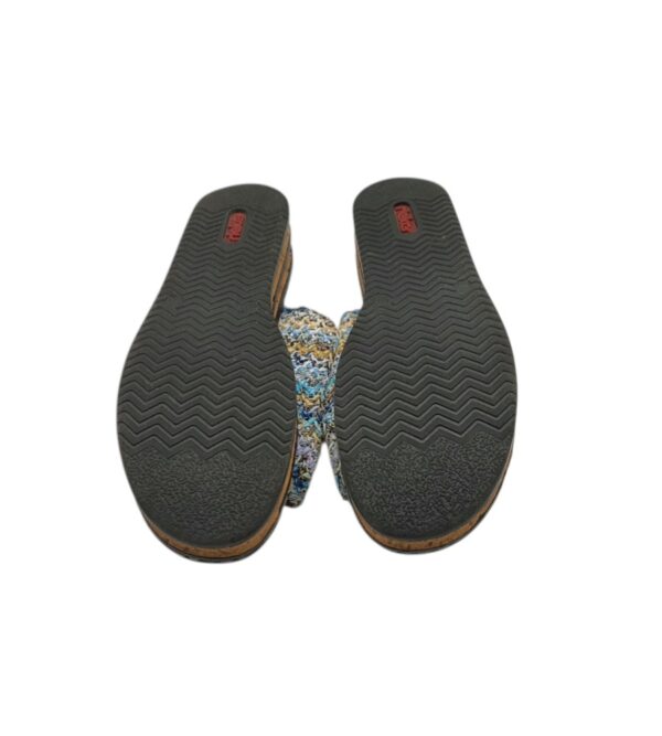 Saboti dama Rieker 40, imitatie de piele,  albastra - imagine 5