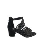 Sandale dama 39, material textil, negru