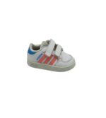 Adidasi copii Adidas 22, imitatie de piele, alb