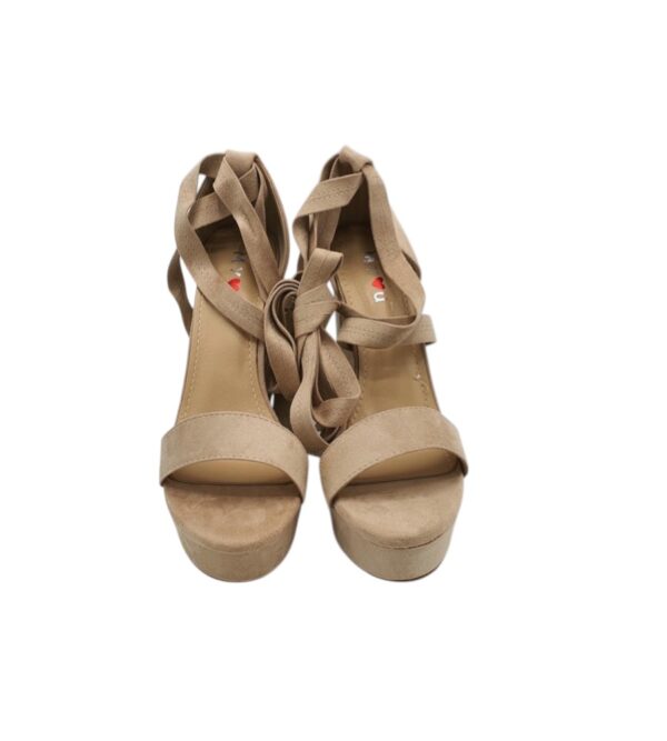 Sandale dama My♥U 37, material textil, nude - imagine 2