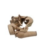 Sandale dama My♥U 37, material textil, nude - imagine 3
