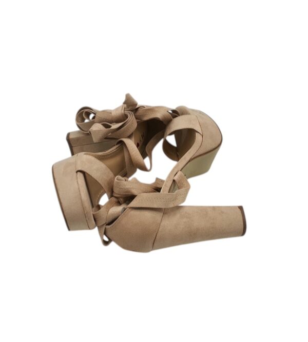 Sandale dama My♥U 37, material textil, nude - imagine 3