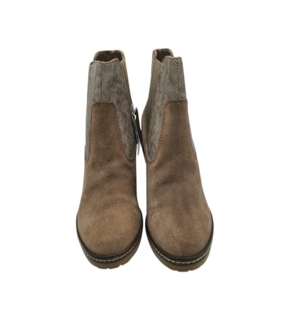 Botine dama S' Oliver 40, imitatie de piele, piele intoarsa, maro gri - imagine 3