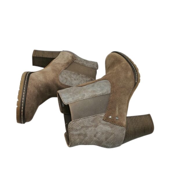 Botine dama S' Oliver 40, imitatie de piele, piele intoarsa, maro gri - imagine 4