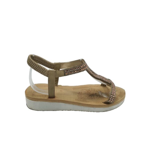 Sandale dama 41, imitatie de piele, bej - imagine 1