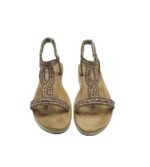 Sandale dama 41, imitatie de piele, bej - imagine 3