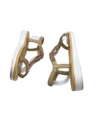 Sandale dama 41, imitatie de piele, bej - imagine 4