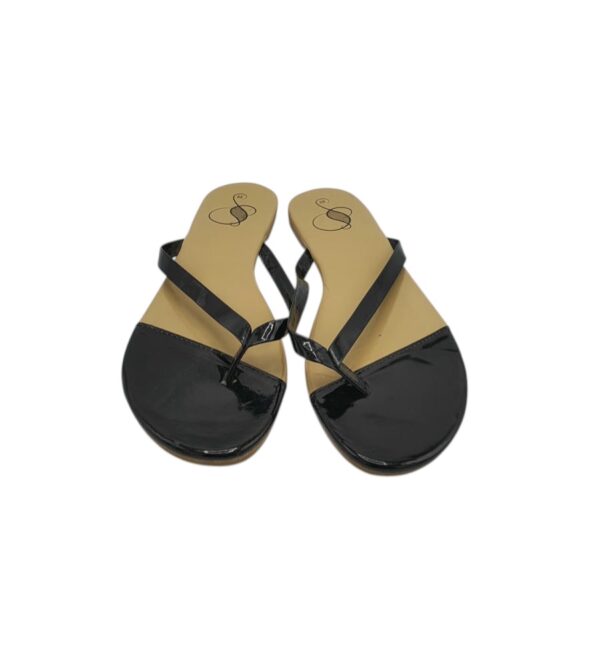 Saboti dama  39, imitatie de piele, negru - imagine 3