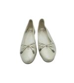 Balerini dama 41, imitatie de piele, alb - imagine 3