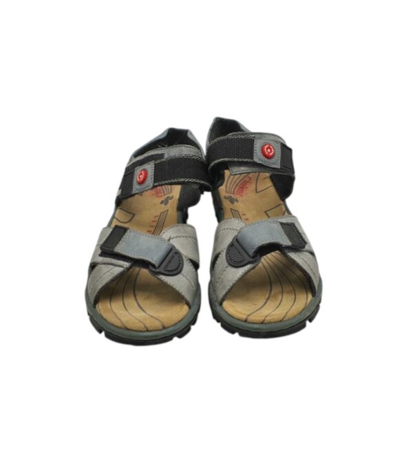 Sandale barbati Rieker 40, imitatie de piele, gri - imagine 3