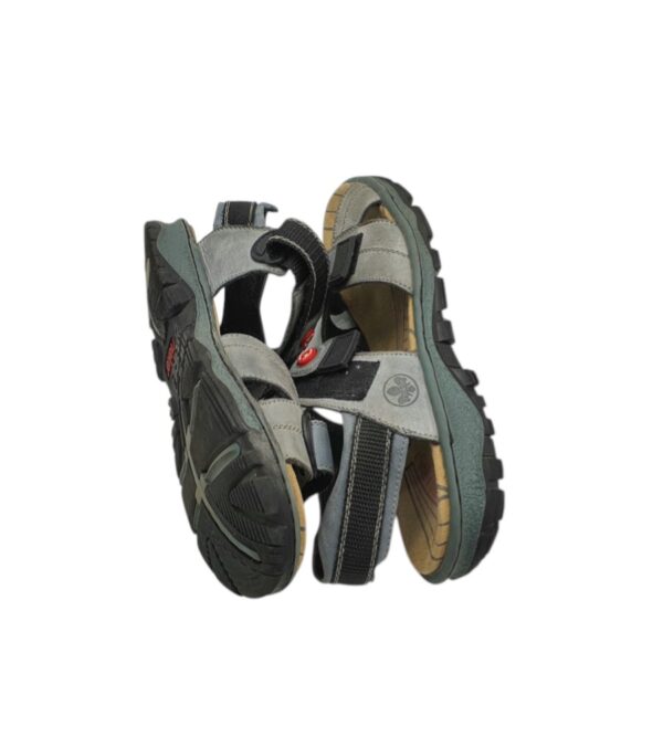 Sandale barbati Rieker 40, imitatie de piele, gri - imagine 4