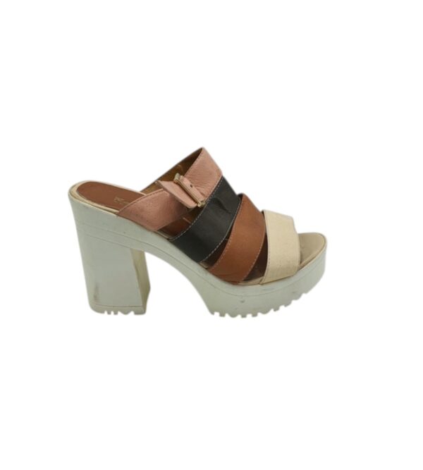 Saboti dama 37, imitatie de piele, multicolor - imagine 1