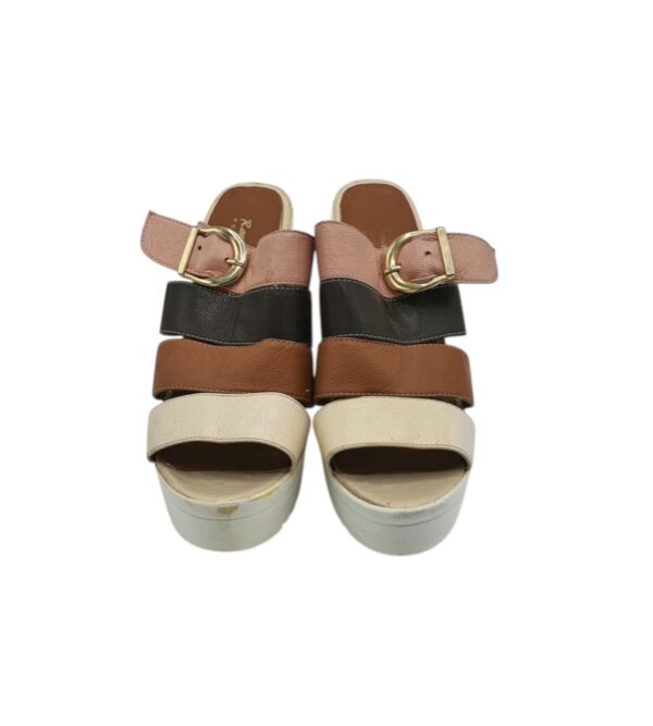 Saboti dama 37, imitatie de piele, multicolor - imagine 3