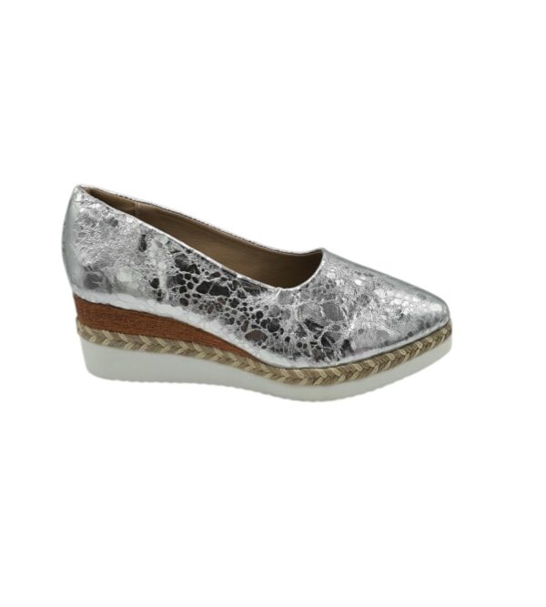 Mocasini dama 40, imitatie de piele, gri - imagine 1