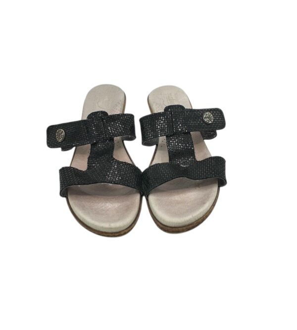 Saboti dama Naturform 38, piele intoarsa, negru - imagine 3