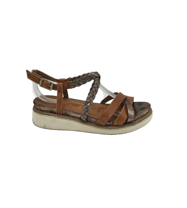Sandale dama Tamaris 38, imitatie de piele, maro - imagine 1