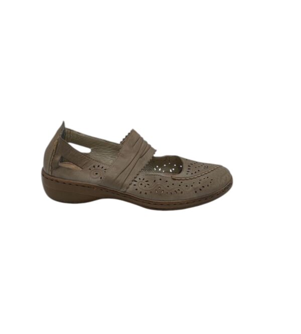 Sandale dama  Rieker 39, imitatie de piele, bej - imagine 1