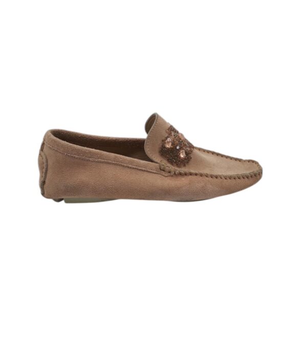 Mocasini dama Studio Pollini 36, piele intoarsa, bej - imagine 1