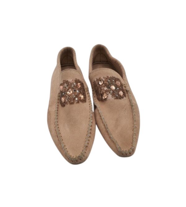 Mocasini dama Studio Pollini 36, piele intoarsa, bej - imagine 3