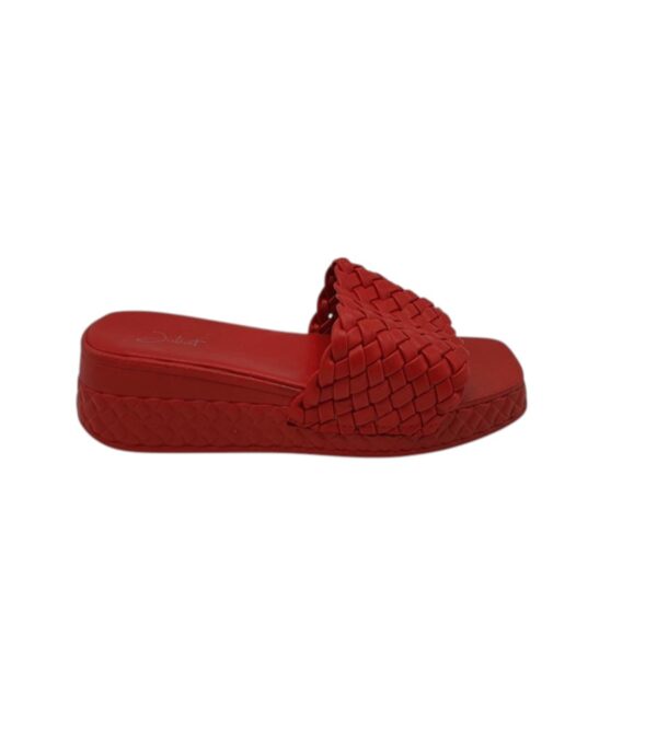 Saboti dama Juliet 38, imitatie de piele, rosu - imagine 1