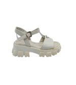 Sandale dama 39, imitatie de piele, alb
