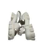 Sandale dama 39, imitatie de piele, alb - imagine 4