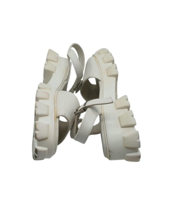Sandale dama 39, imitatie de piele, alb - imagine 4