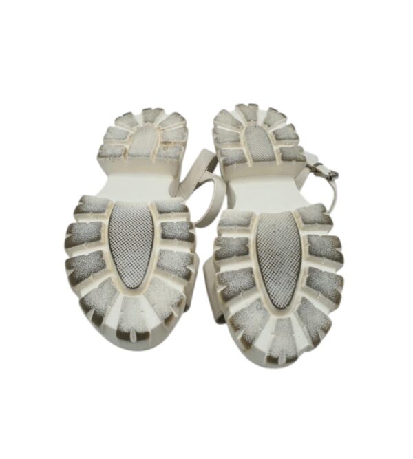 Sandale dama 39, imitatie de piele, alb - imagine 5