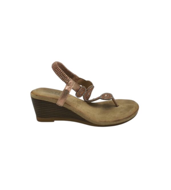 Sandale dama Ella 39, imitatie de piele , auriu - imagine 1