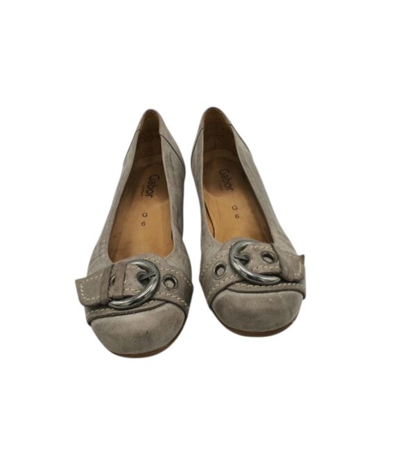 Balerini dama Gabor 39,piele, gri - imagine 3