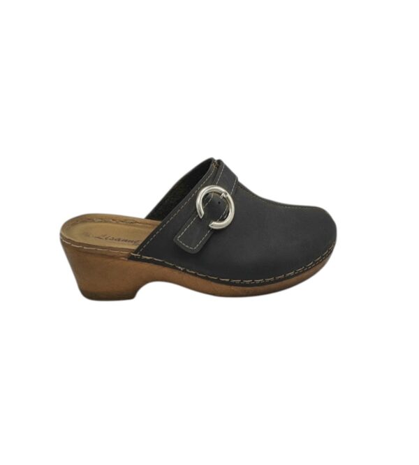 Saboti dama Lisanne 40, imitatie de piele, negru - imagine 1
