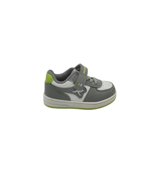 Adidasi copii Kangaroos 23, imitatie de piele, alb gri - imagine 1