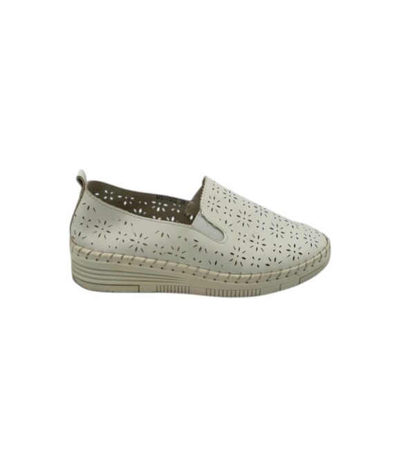 Espadrile dama 38, imitatie de piele, alb - imagine 1