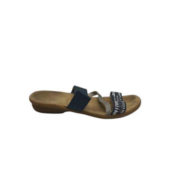 Saboti dama Rieker 39, imitatie de piele, negru gri - imagine 1