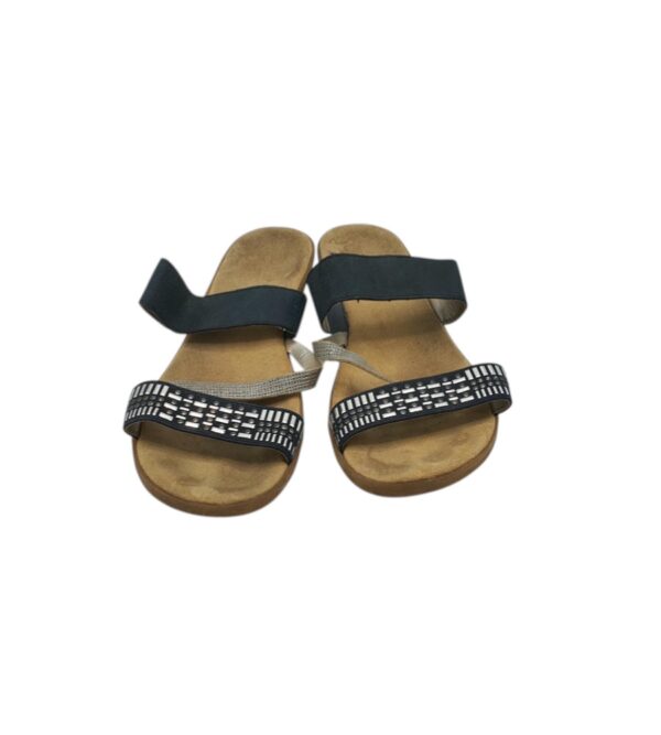 Saboti dama Rieker 39, imitatie de piele, negru gri - imagine 3
