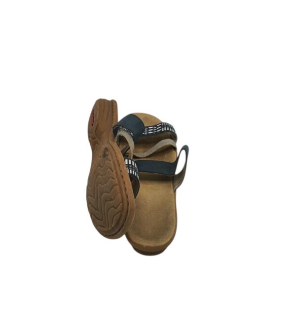 Saboti dama Rieker 39, imitatie de piele, negru gri - imagine 4