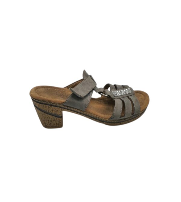 Saboti dama Annie G  41, imitatie de piele, gri - imagine 1