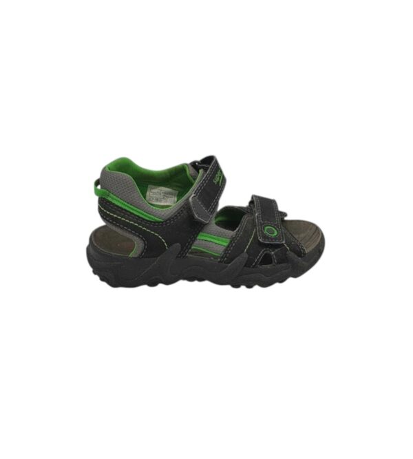 Sandale copii Superfit 32, imitatie de piele, negru verde - imagine 1