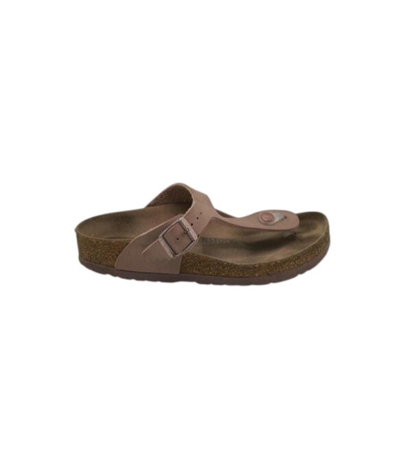 Saboti dama Birkenstock 38, imitatie de piele, bej - imagine 1