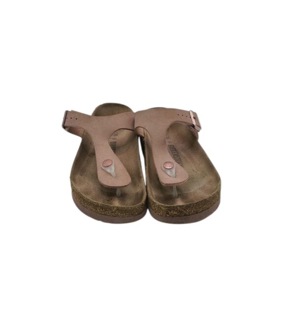 Saboti dama Birkenstock 38, imitatie de piele, bej - imagine 3