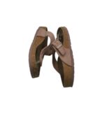 Saboti dama Birkenstock 38, imitatie de piele, bej - imagine 4