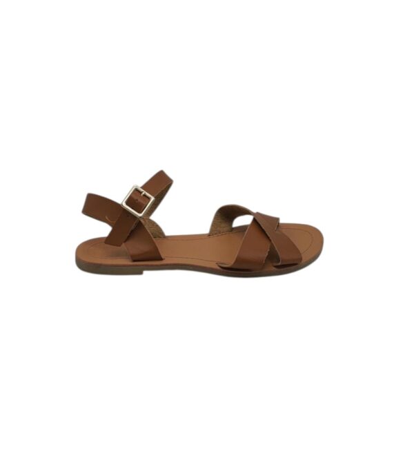 Sandale dama F&F 38, imitatie de piele, maro - imagine 1
