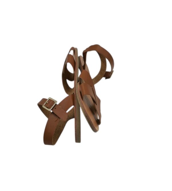 Sandale dama F&F 38, imitatie de piele, maro - imagine 4